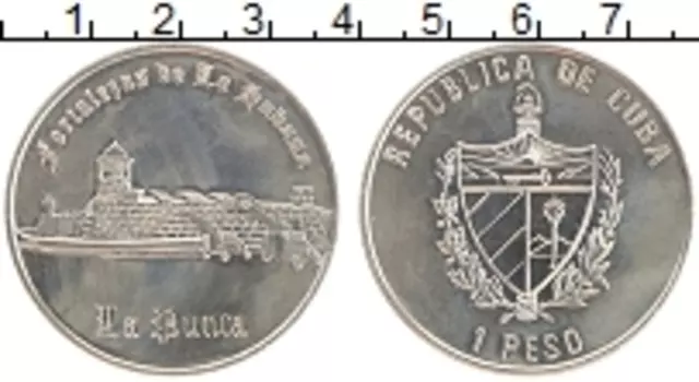 Монета песо Кубы 2007 года Медно-никель Крепости Кубы