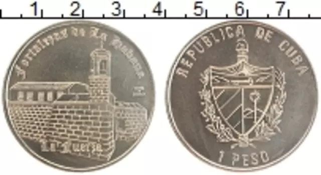 Монета песо Кубы 2007 года Медно-никель Крепости Кубы