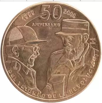 Монета песо Кубы 2009 года Медь 50 лет революции
