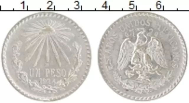 Монета песо Мексики 1924 года Серебро