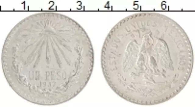 Монета песо Мексики 1932 года Серебро