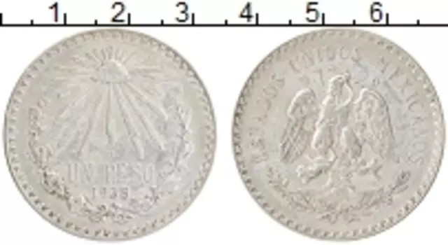 Монета песо Мексики 1938 года Серебро