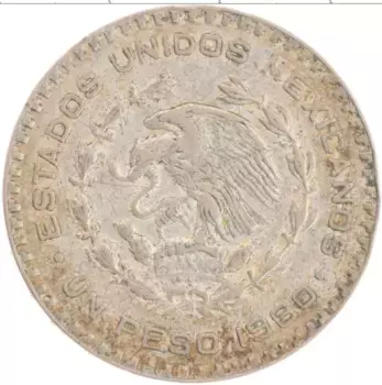 Монета песо Мексики 1960 года Серебро