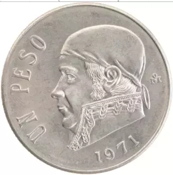 Монета песо Мексики 1971 года Медно-никель Хосе Морелос
