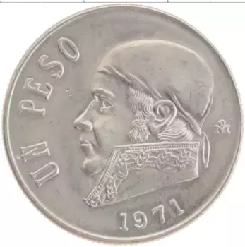 Монета песо Мексики 1971 года Медно-никель
