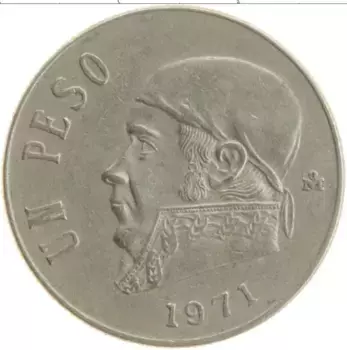 Монета песо Мексики 1971 года Медно-никель Хосе Морелос