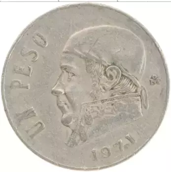 Монета песо Мексики 1971 года Медно-никель Хосе Морелос