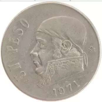 Монета песо Мексики 1971 года Медно-никель