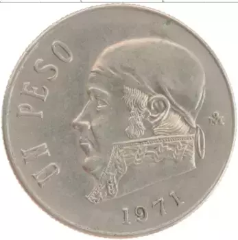 Монета песо Мексики 1971 года Медно-никель