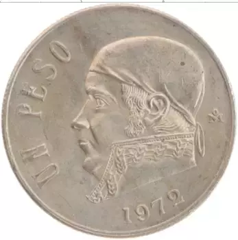 Монета песо Мексики 1972 года Медно-никель