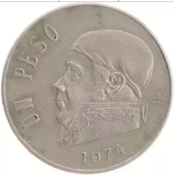 Монета песо Мексики 1974 года Медно-никель Хосе Морелос