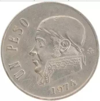 Монета песо Мексики 1974 года Медно-никель