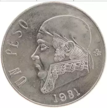 Монета песо Мексики 1981 года Медно-никель