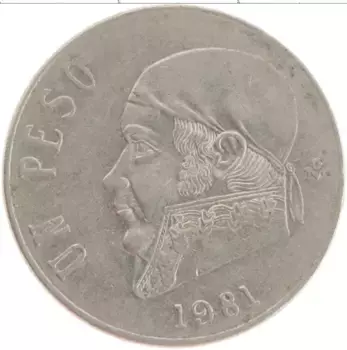 Монета песо Мексики 1981 года Медно-никель