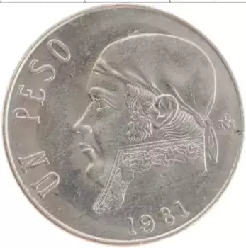 Монета песо Мексики 1981 года Медно-никель