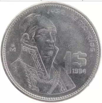 Монета песо Мексики 1984 года Медно-никель