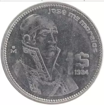 Монета песо Мексики 1984 года Медно-никель