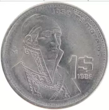 Монета песо Мексики 1985 года Медно-никель