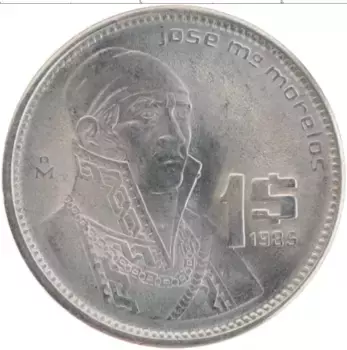 Монета песо Мексики 1985 года Медно-никель
