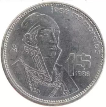 Монета песо Мексики 1985 года Медно-никель