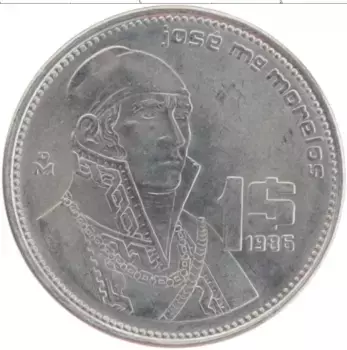 Монета песо Мексики 1986 года Медно-никель