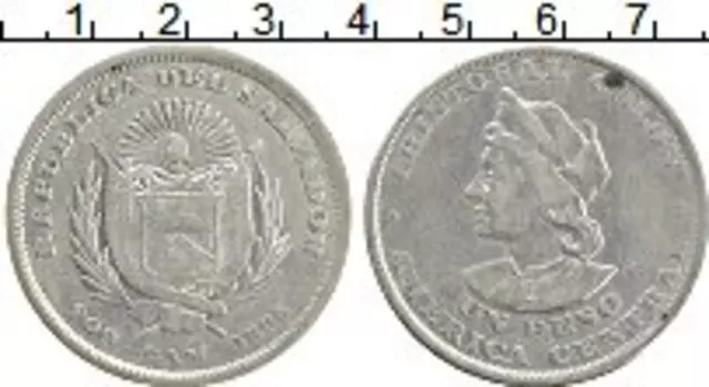 Монета песо Сальвадора 1895 года Серебро