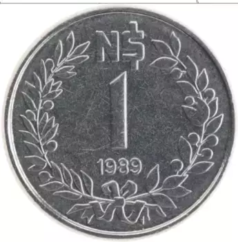 Монета песо Уругвая 1989 года Сталь
