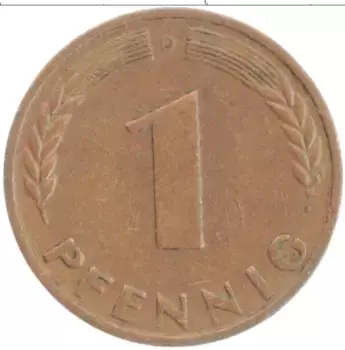 Монета пфенниг ФРГ 1950 года Бронза D