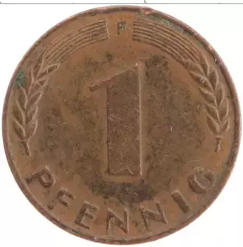 Монета пфенниг ФРГ 1950 года Бронза F