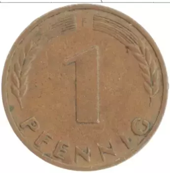 Монета пфенниг ФРГ 1950 года Бронза F