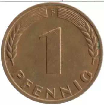 Монета пфенниг ФРГ 1950 года Бронза F