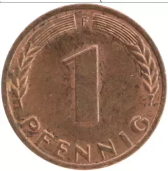 Монета пфенниг ФРГ 1967 года Бронза F