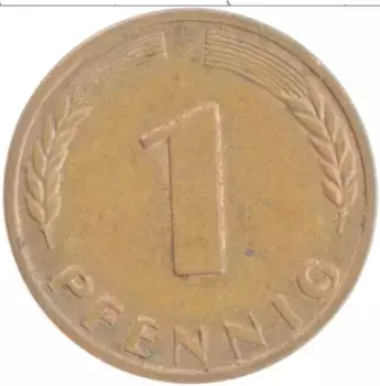 Монета пфенниг ФРГ 1967 года Бронза G