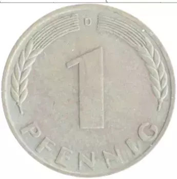 Монета пфенниг ФРГ 1970 года Бронза D