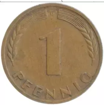 Монета пфенниг ФРГ 1970 года Бронза G