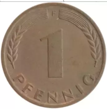 Монета пфенниг ФРГ 1970 года Медь F