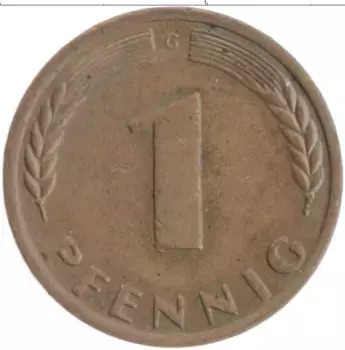 Монета пфенниг ФРГ 1970 года Медь G