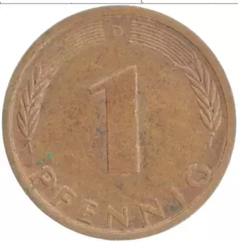 Монета пфенниг ФРГ 1971 года Бронза D