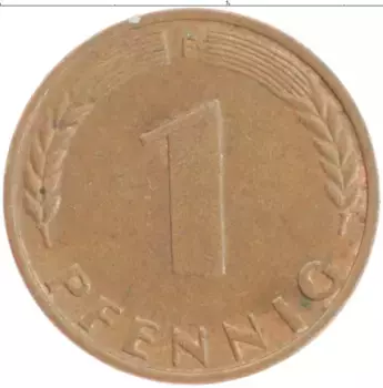 Монета пфенниг ФРГ 1971 года Бронза F