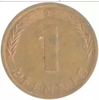 Монета пфенниг ФРГ 1974 года Бронза D
