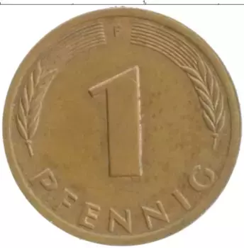 Монета пфенниг ФРГ 1980 года Бронза F
