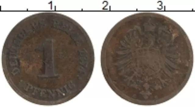 Монета пфенниг Германии 1874 года Медь G