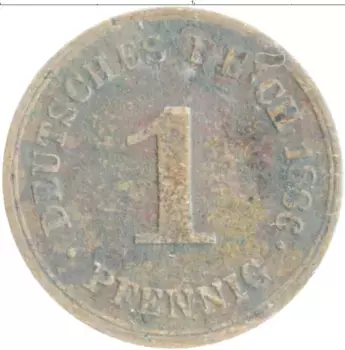 Монета пфенниг Германии 1886 года Медь F