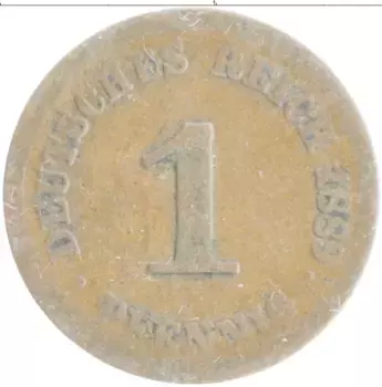 Монета пфенниг Германии 1889 года Медь