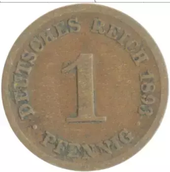 Монета пфенниг Германии 1893 года Медь D