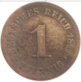Монета пфенниг Германии 1899 года Медь A