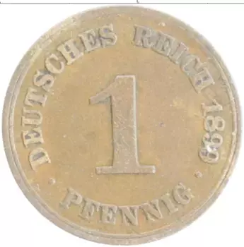 Монета пфенниг Германии 1899 года Медь A