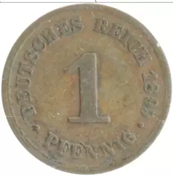 Монета пфенниг Германии 1899 года Медь D