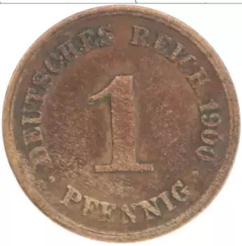 Монета пфенниг Германии 1900 года Медь A