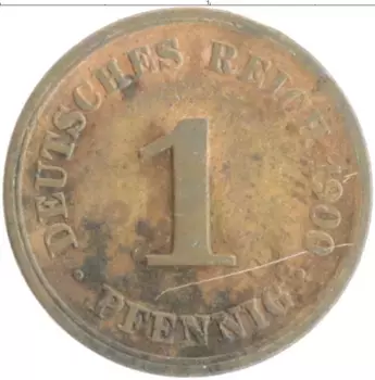 Монета пфенниг Германии 1900 года Медь A